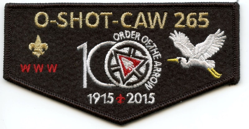 MINT OA Flap 75th Anniversary Lodge 265 O-Shot-Caw Gray Border 